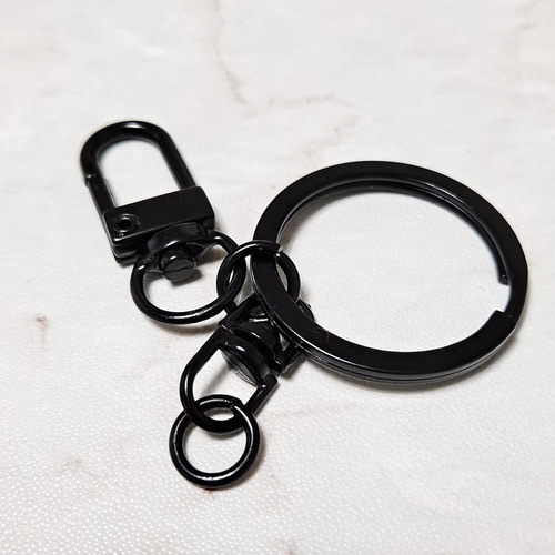 검정코팅열쇠고리 3종 블랙 키링부자재 열쇠고리만들기 재료